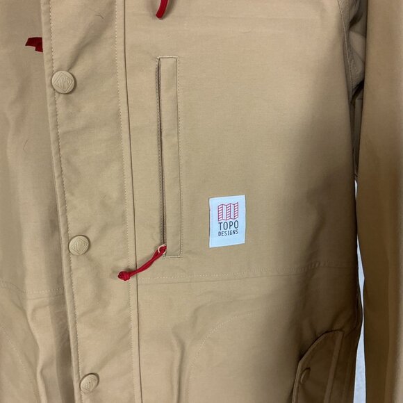 Topo Designs Mens Beige Tan 3L Tech Trench Rain Coat Raincoat S - Picture 2 of 9